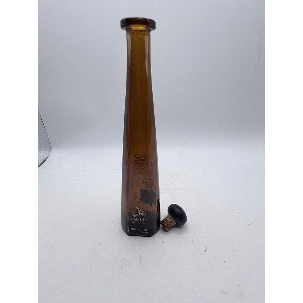 Don Julio 1942 Tequila Anejo Empty Bottle 50ml Amber Glass Miniature with Cork